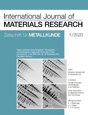 Int. J. Mater. Res. 2020, vol. 1111, issue 1